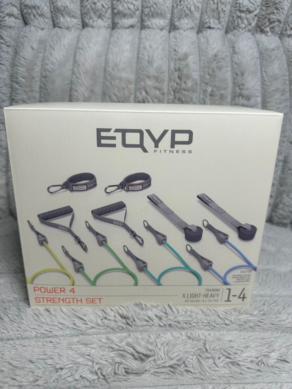 EQYP Power 4 Strength Kit Resistance Tubes Full Body Training Set Anchors Straps